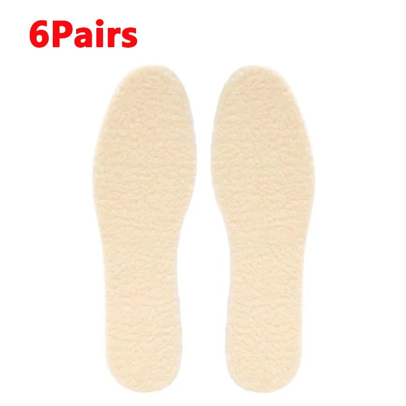 Natural Insoles Men Women Winter Keep Warm Insole Soft Thicken Shoepad Shoes Insert Thermal Shoe Pads