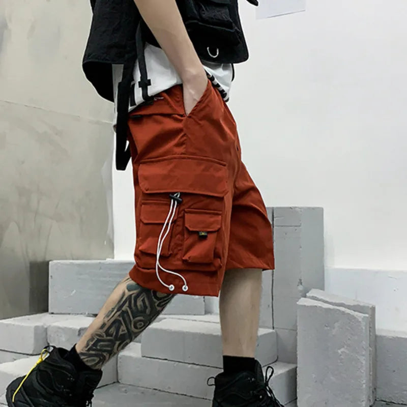 HKSH Summer Men's Workwear Shorts Trendy Brand Ins High Street Loose Outerwear Knee-length Pants Trendy Straight Pockets HK0673