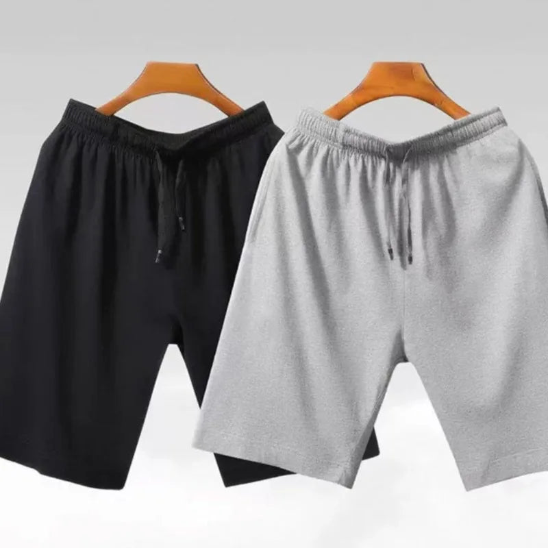 Summer Men's Shorts New Casual Loose Cotton Shorts Solid Color Comfortable and Breathable