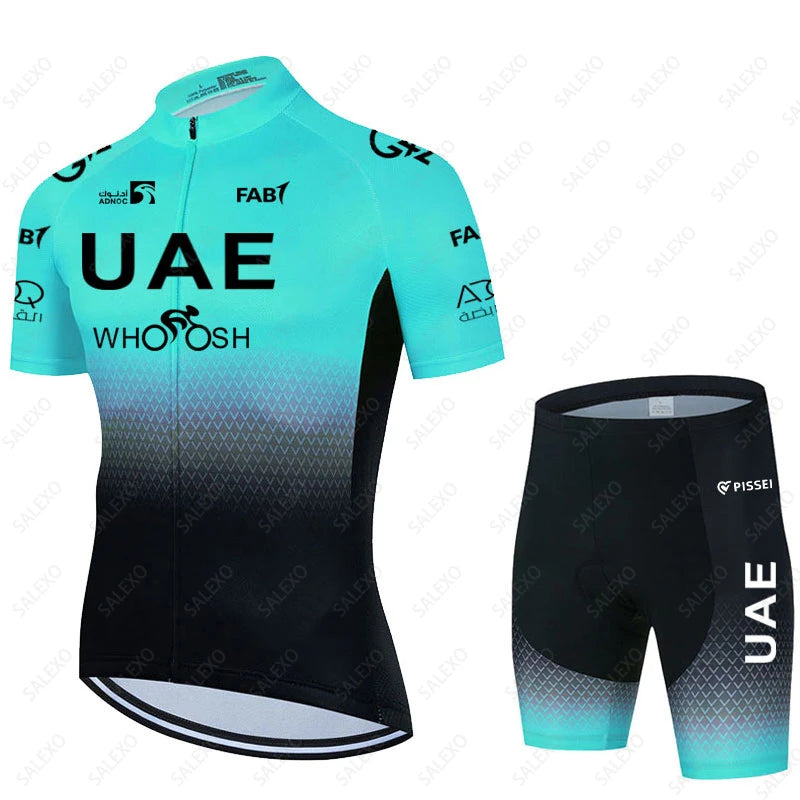 2023 Uae Team Cycling Jersey Set 19D Bike Shorts Set Men Summer MTB Ropa Ciclismo Short Sleeve Bicycle Shirts Maillot Clothing