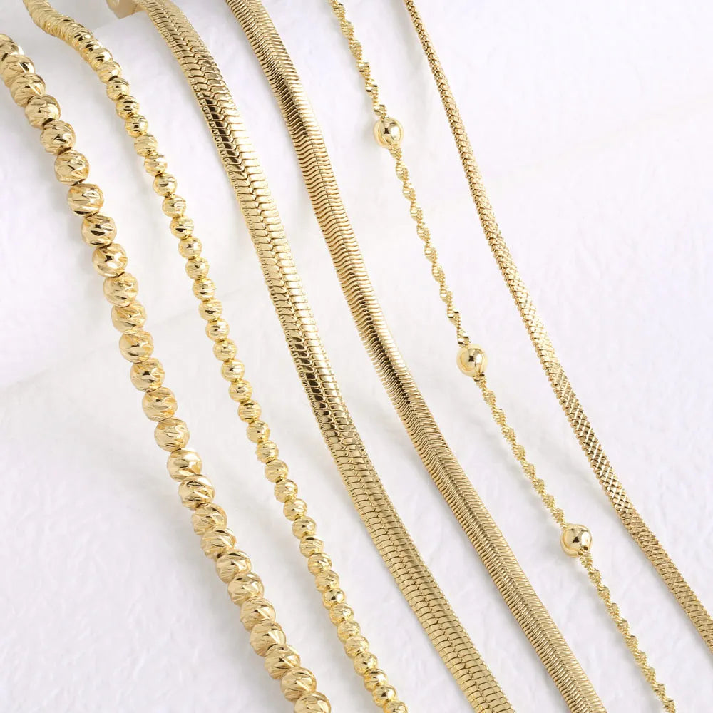OCESRIO Multi-size Copper Lobster Claw Clasps Necklace Chain Beads Snake Chain Jewelry Making Findings Wholesale Bulk cana237