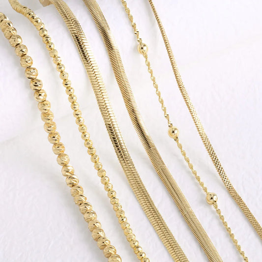 OCESRIO Multi-size Copper Lobster Claw Clasps Necklace Chain Beads Snake Chain Jewelry Making Findings Wholesale Bulk cana237