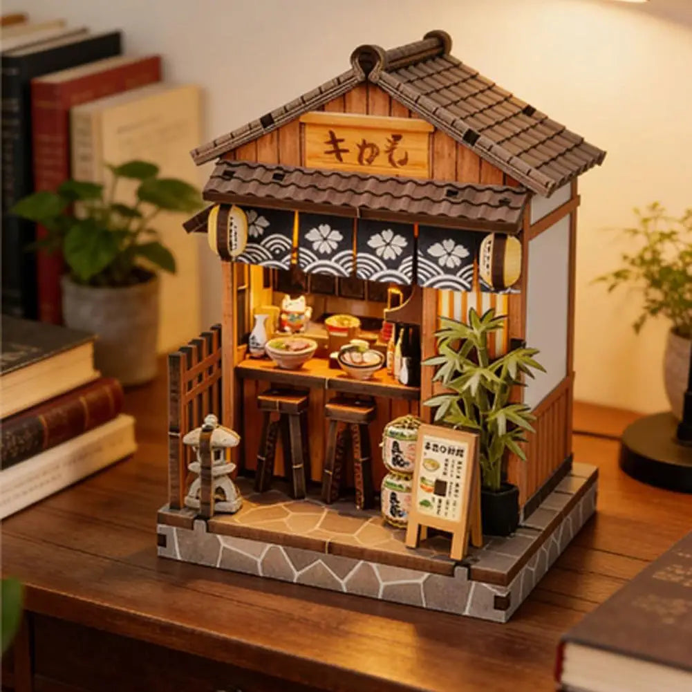 Creative Bookstore Desktop Decoration DIY Book Home Wooden Building 3D Hand-assembled Building Model Highquality Furnishing Gift