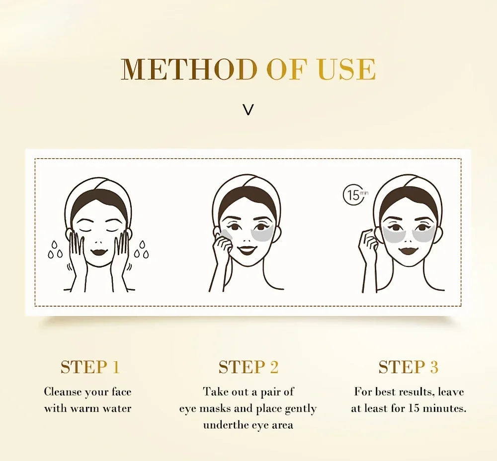 Skincare Products 24K Gold Hyaluronic Acid Eye Mask Remove Dark Eye Circles Collagen Eye Patches Korean Face Care Product