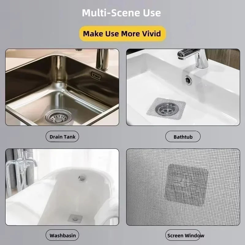 Disposable Shower Drain Hair Catcher Mesh Shower Drain Covers Floor Sink Strainer Filter Hair Stopper For Bathroom Kitchen