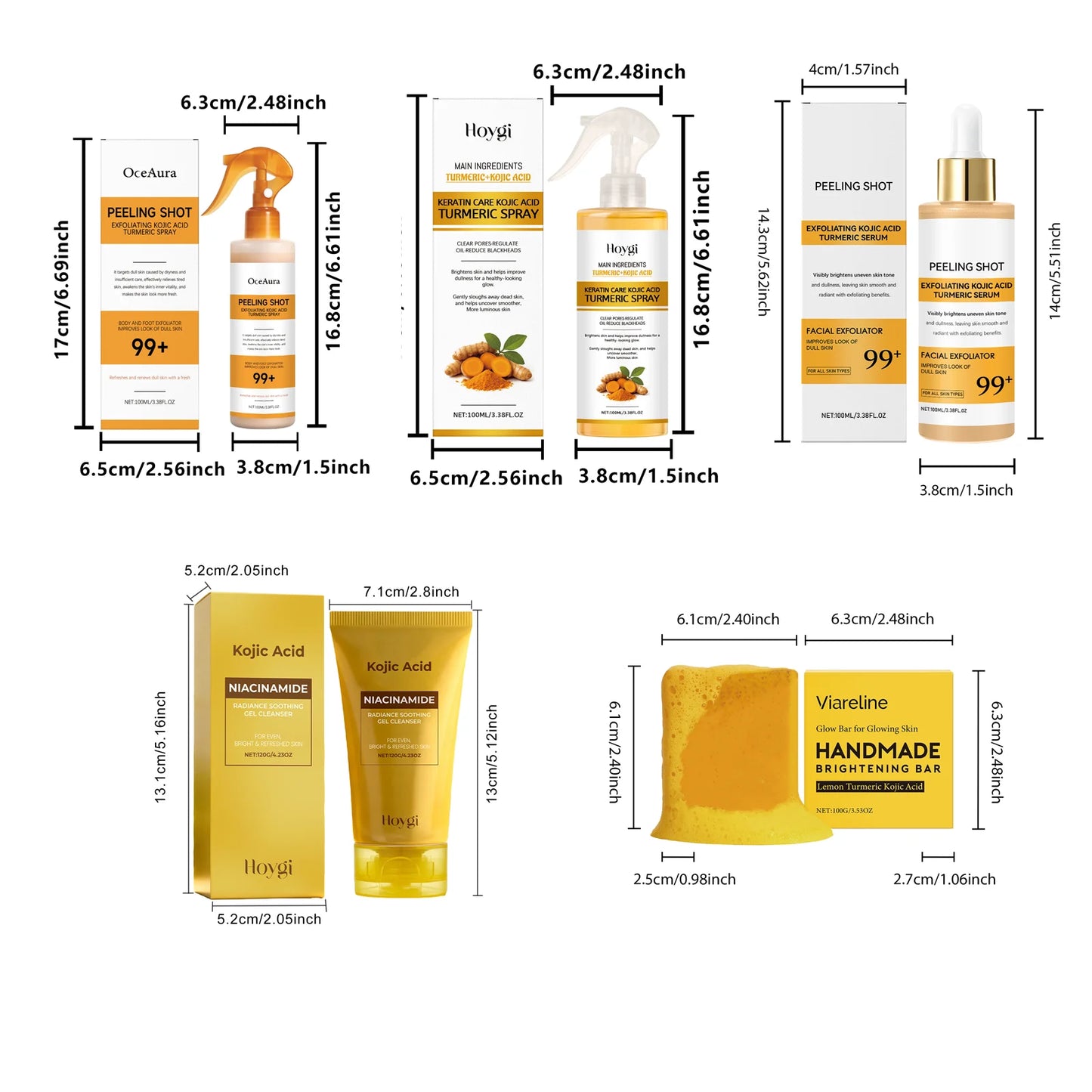 Kojic Acid Turmeric Cutin Cleaning Spray Kojic Acid Turmeric Wrapping Nourishes Hydrolyzed Collagen Glowing Skin Skin Firmness