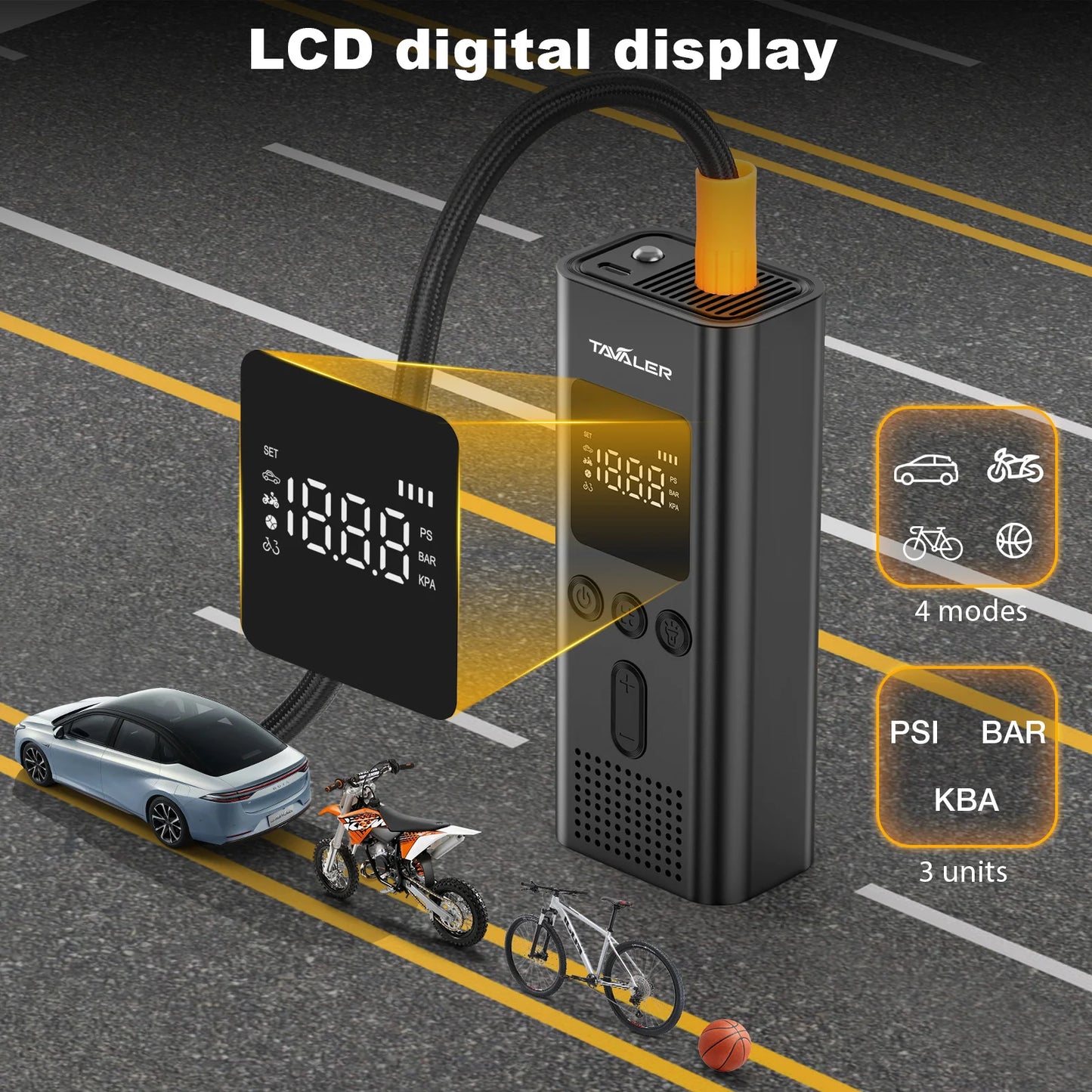 150psi Bicycle Pump Portable Wireless Digital Inflator with Schrader Presta Valve For Car Motorcycle Ball MTB Bike Accessories