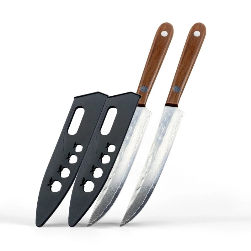 Premium 67-Layer Forged Damascus Steel Fruit Knife With Wooden Handle And Protective Sheath Meat Cutter Vegetable Slicer Knife