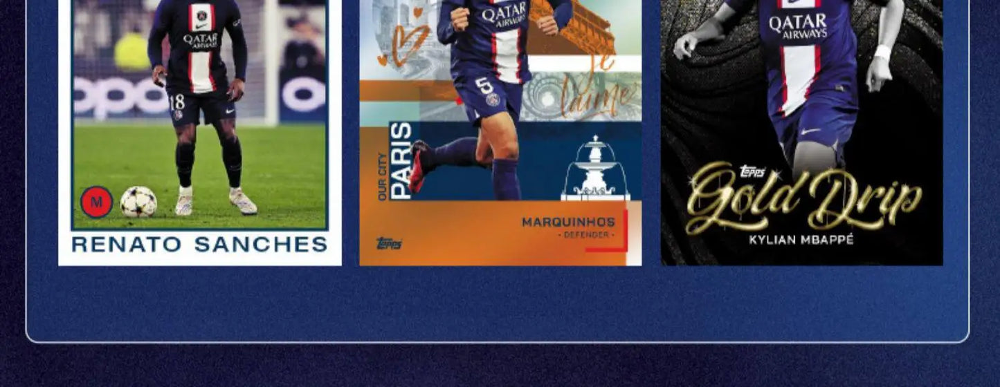 2023-24 Topps Paris Saint Germain PSG Team Set Soccer Card Mystery Box Genuine Trading Cards Game Toys Holiday Birthday Gifts