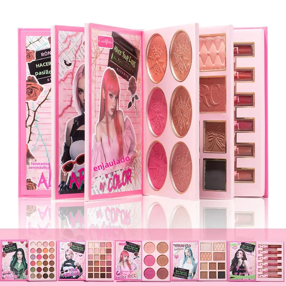 5-Page Makeup Palette with 70 Colors: 48 Matte & Shimmer Eyeshadows, 6 Lip Colors, 6 Blushes, and 10 Contour Shades - The Perfec