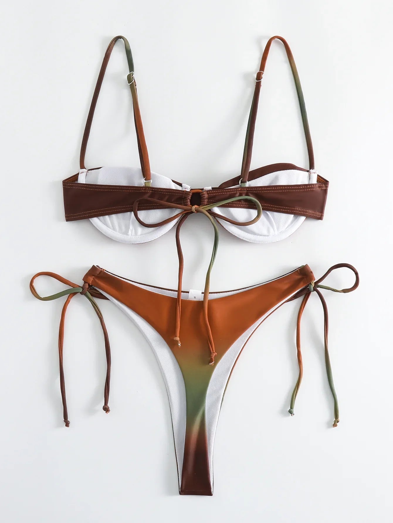 Underwired Gradient High Cut Bikini Female Swimsuit Women Swimwear Two-pieces Bikini Set Micro Thong Bathing Suit Swim Beachwear