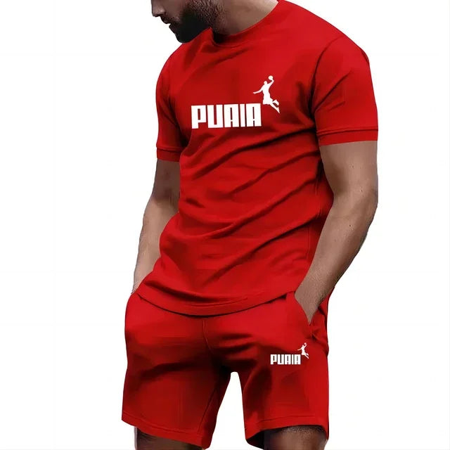 Summer Men's Sets Fashion Tracksuit Men Short Sleeve T Shirts+Sport Shorts Suit Men Casual Men Clothing Mens Joggers Sets