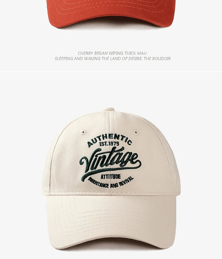 Korean Vintage Embroidered Baseball Caps Women Summer Outdoor Sunscreen Soft Top Hat Showing Face Small Casual Men's Hats