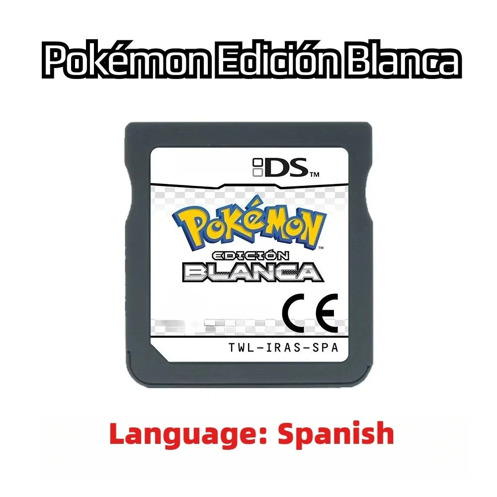 DS Game Card ， Soul Silver Heart Shaped Gold Pearl Diamond Black 2 White 2 ，Console game cartridge ，Spain Language