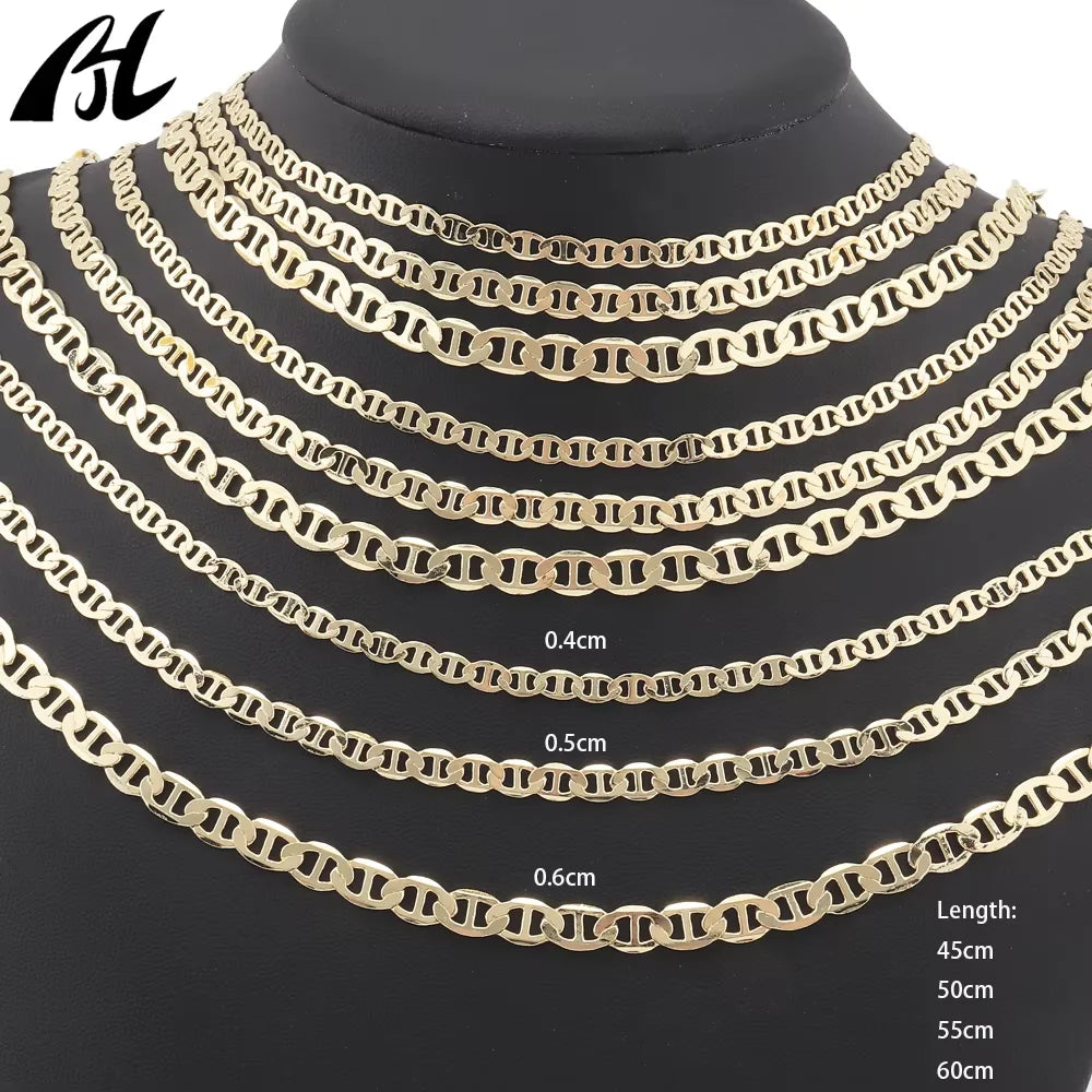 Oro Filled Italian punk 14K 18K gold-plated necklace high quality clasp necklace brass punk gold necklace