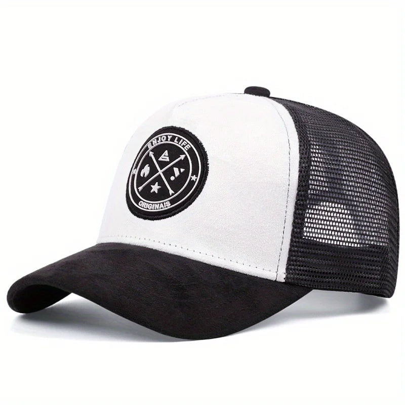 Summer Mesh Baseball Cap Women Men ENJOY LIFE Letter Patch Snapback Hat Casual Breathable Unisex Street Hip Hop Trucker Caps
