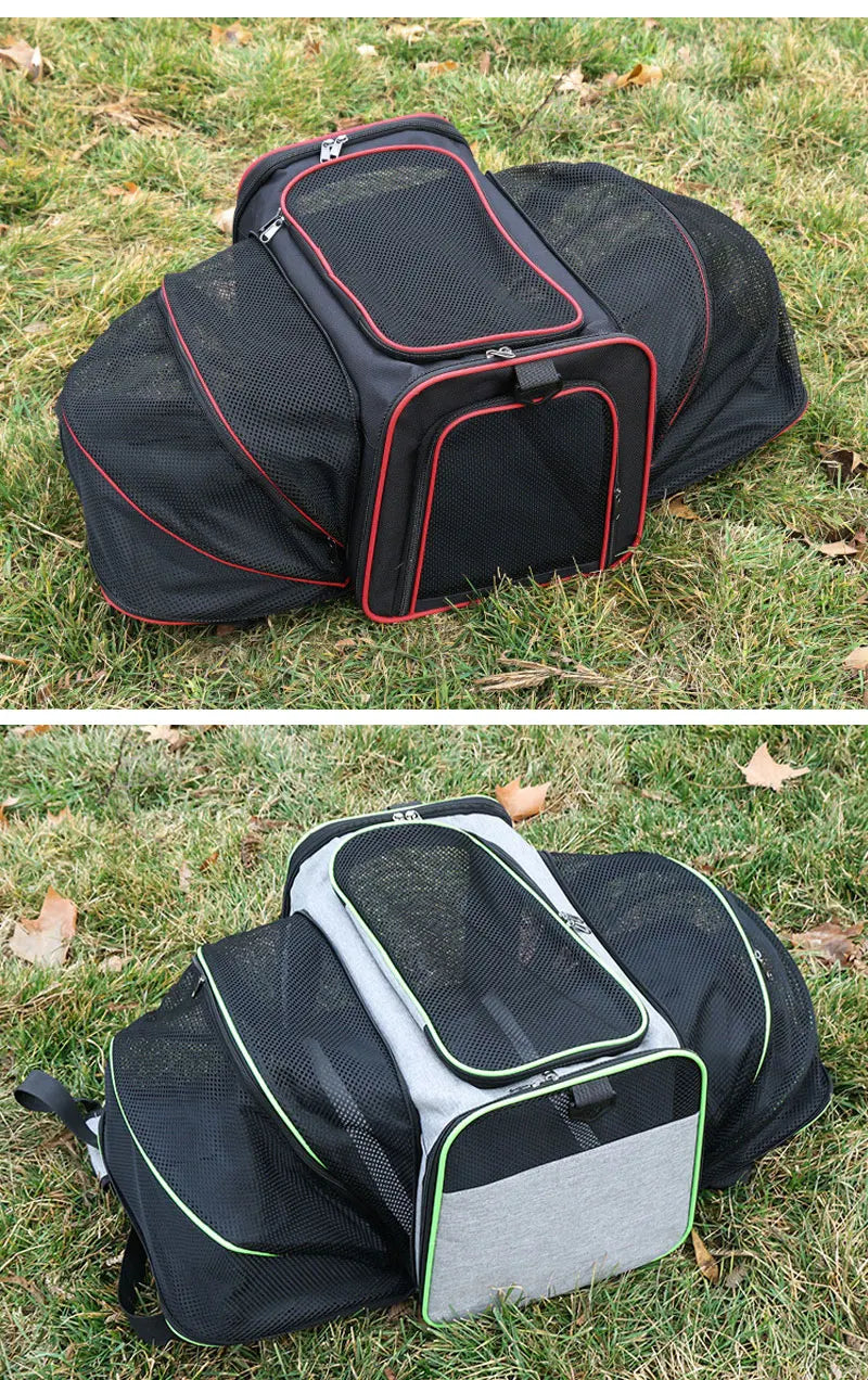 Pet Carriers Bag Portable Breathable Foldable Bag Cat Dog Carrier Bags Outgoing Outdoor Travel Pets Cats Handbag Safety Zippers